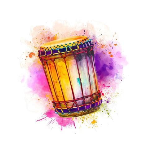 Premium Photo Colorful And Vibrant Water Painting Of Drums