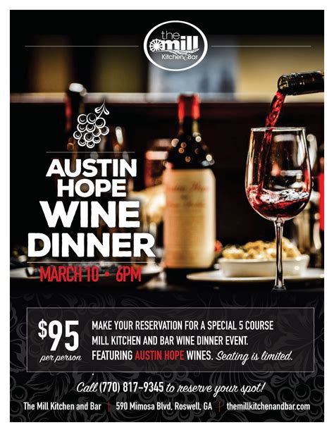 Austin Hope Wine Dinner at The Mill | The Mill Kitchen and Bar