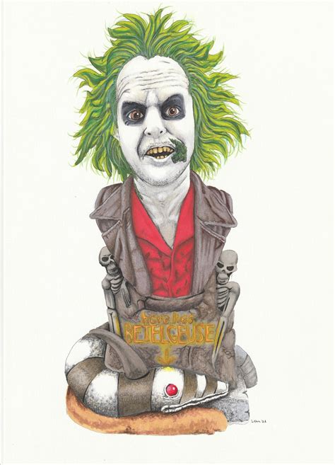 Beetlejuice Statue Drawing - Etsy