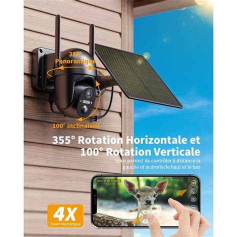 G Lte Cam Ra Surveillance Ext Rieure Sans Fil K Camera Solaire Avec