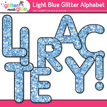 Alphabet Letters Clipart: Light Blue Glitter Clip Art Bulletin Board Ideas