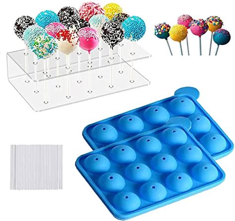 HiYZ Lot de moules à gâteau en silicone pour sucettes à 12 cavités 100