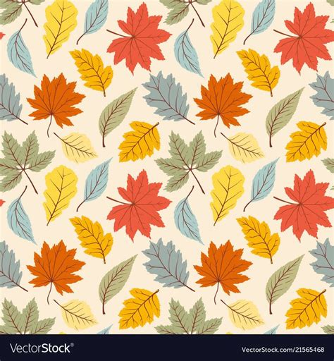 Seamless vintage background pattern with autumn leaves. Fall backdrop ...