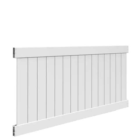 Freedom Ready To Assemble Bolton 4 Ft H X 8 Ft W White Vinyl Flat Top Fence Panel In The Vinyl