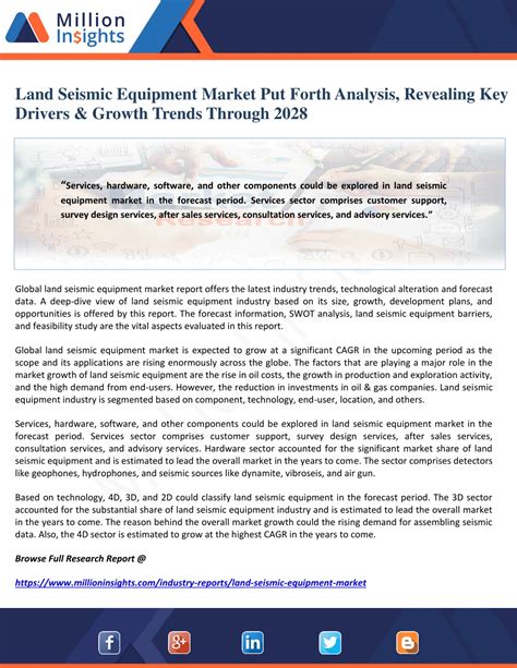 PPT Land Seismic Equipment Market Put Forth Analysis Revealing Key