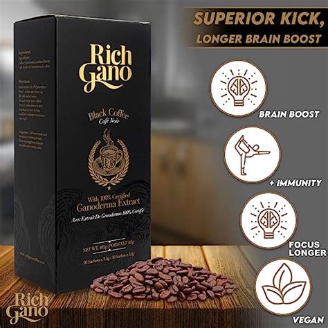 Rich Gano Mushroom Coffee Sachets Black Coffee With Ganoderma