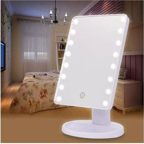 Espelho Para Maquiagem Luz Led Camarim Port Til Branco Beecost