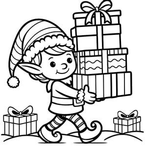 Coloriage De Lutin De No L Simples Imprimer Pdf Gratuit Lilocolors