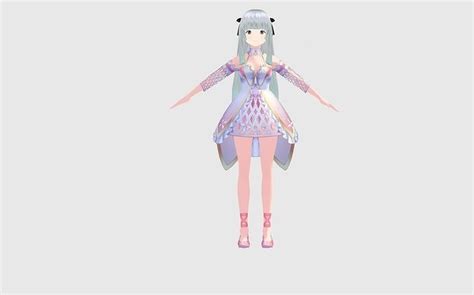 3D Model Rigged Serene Anime Girl 3D VRM VROID VRCHAT Model VR AR