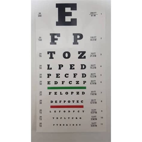 Pocket Snellen Eye Chart Visual Acuity Eye Vision Test Chart Shopee Singapore