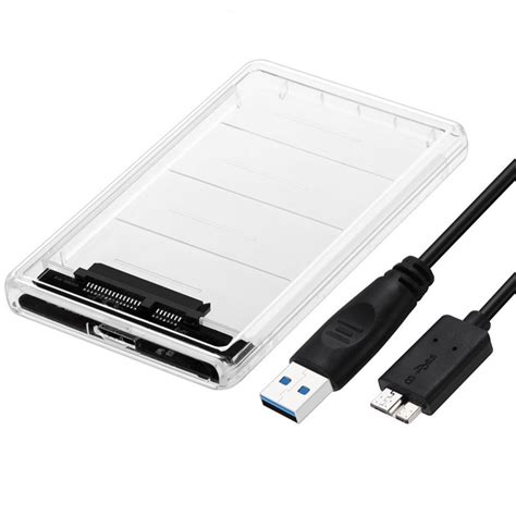 Tomshoo USB 3.0 External Hard Drive Enclosure USB 3.0 Transparent Hard ...