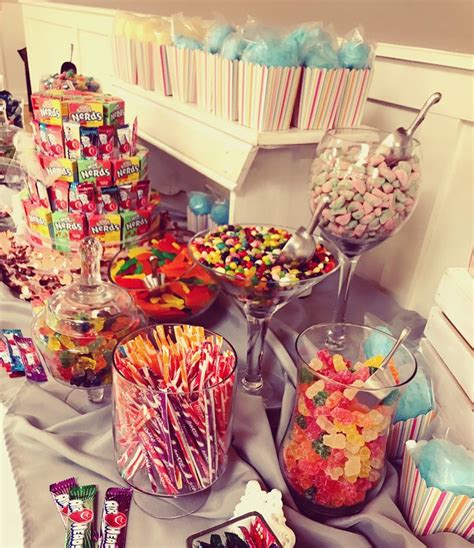 Rainbow candy table we made for a Sweet 16 Party | Sweet 16 candy ...