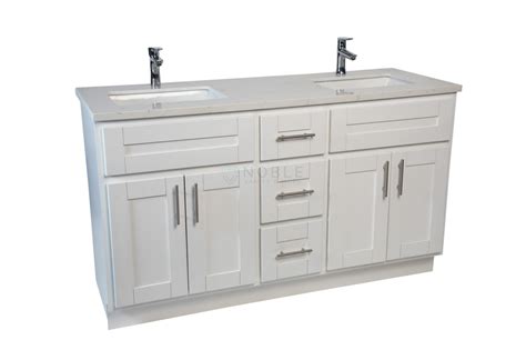 Ghazania Collection: White 60-inch Double Sink Vanity - Noble Vanity