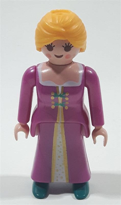 1987 Geobra Playmobil Woman With Blonde Hair In Light Purple Dress 3 In