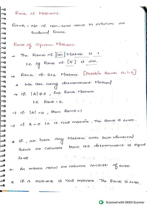 SOLUTION: Rank of matrix - Studypool