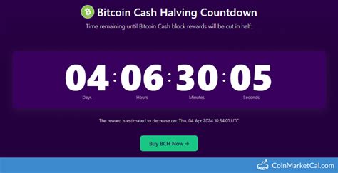 Halving Bitcoin Cash Event Coinpaprika