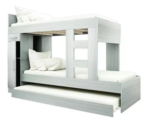 Cama Cucheta Nido Doble Muebles Orlandi Triple 1 Plaza Color Jacaranda