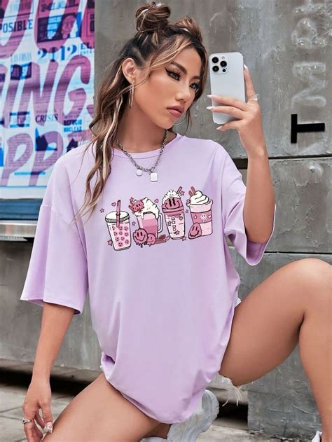 School Fashion Girl Fashion Drop Shoulder Tee Casual Dream Clothes