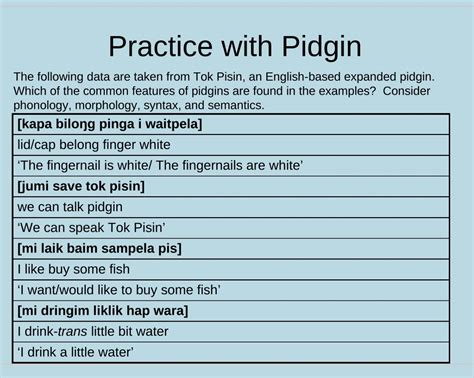 Solved Whicy Of The Common Features Of Pidgins Are Found In The