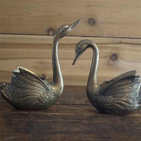 Brass Swan Planter Etsy