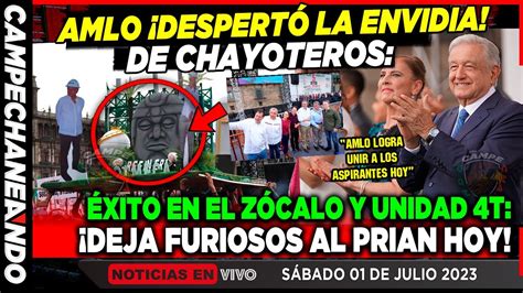 AMLO FRUSTÓ HOY A CHAYOTEROS Y AL PRIAN LLENO TOTAL EN EL ZÓCALO LOS