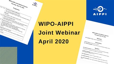 Wipo Aippi Joint Webinar April Youtube