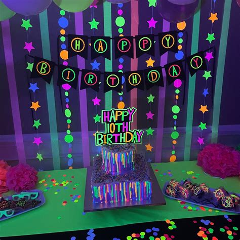 Glow Party Package Glow Birthday Party Neon Backdrop Party Etsy