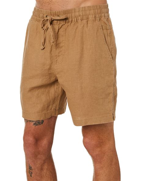 Academy Brand Riviera Mens Linen Short Caramel Surfstitch