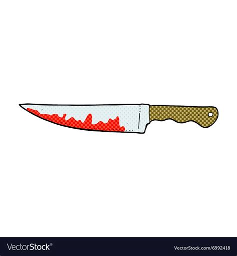 Comic Cartoon Bloody Kitchen Knife Royalty Free Vector Image