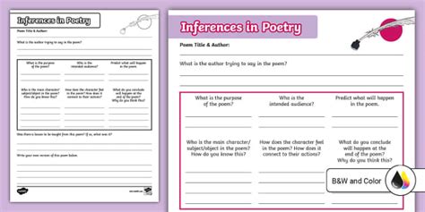 Inferences In Poetry Activity For 3rd 5th Grade Twinkl