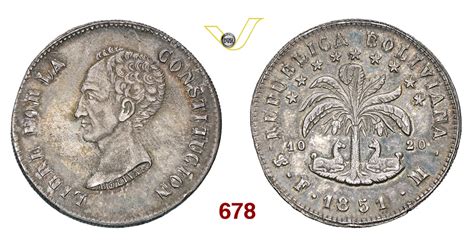 NumisBids Varesi S R L Auction 72 Lot 678 BOLIVIA REPUBBLICA