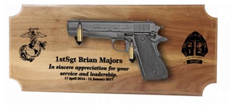 Military Pistol Plaque Displays