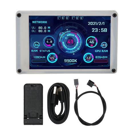 3 5in Computer Temp Monitor Dual USB PC Sensor Panel Display For AIDA64