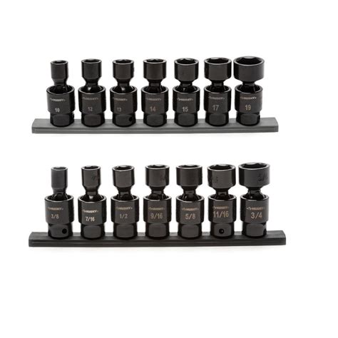 Husky 3 8 In Drive Sae Metric Pinless Universal Impact Socket Set 14 Piece H14pcinopinsm