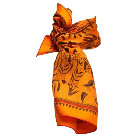 Hermes Multicolor Animal-Printed Silk Scarf at 1stDibs