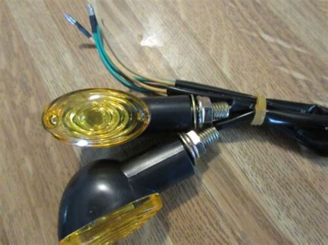 Volt Motorcycle Turn Signals Black With Amber Lens Pcs Per Order Ebay