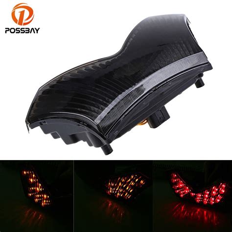 Possbay Motorcycle Integrated Led Light Turn Signal Taillight For