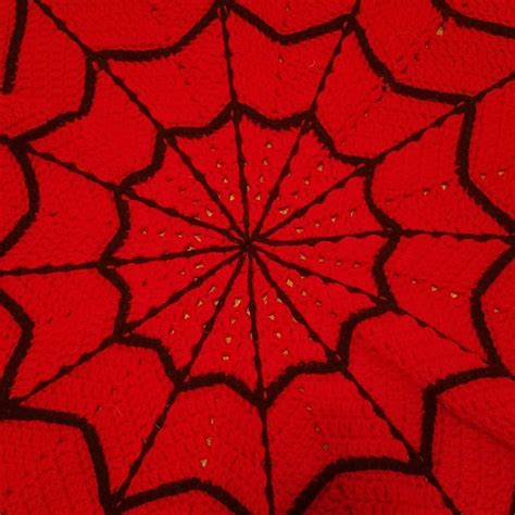 Spider Web Blanket Crochet Throw Blanket Halloween Etsy