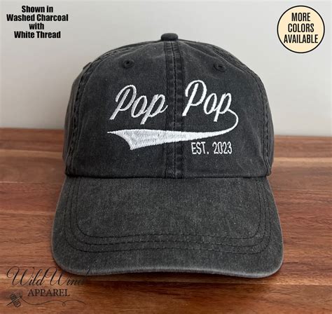 Pop Pop Hat With Custom Year Est Embroidered Hat Personalized Pop Pop