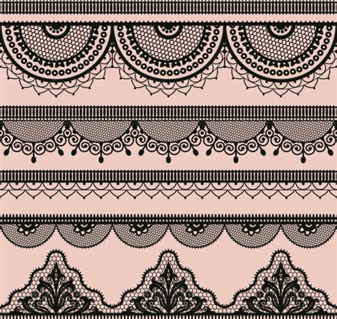 Ornate Lace Border Design Vector Set Vectors Graphic Art Designs In