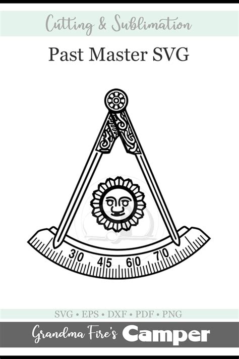 Masonic Past Master Symbol SVG PNG Sublimation