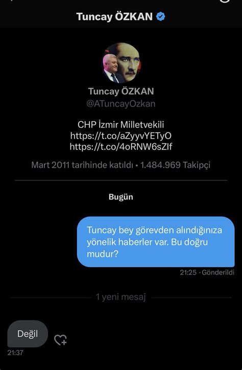 Kendine Muhabir on Twitter Az önce Tuncay Özkana görevden alındığı