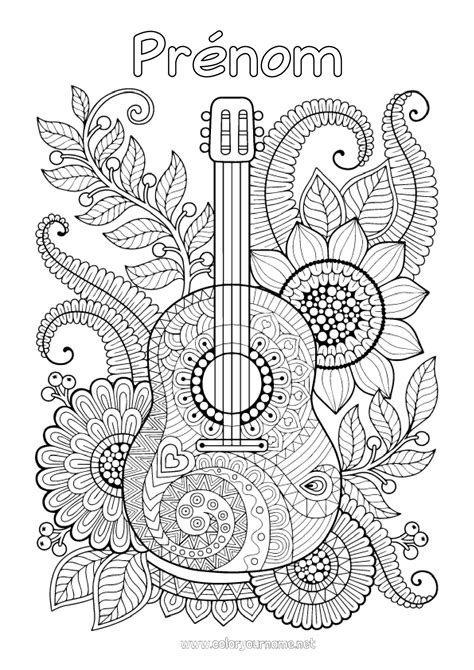 Coloriage N Fleurs Mandala Musique