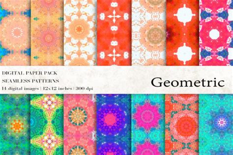 Geometric Digital Papers Graphic By Bonadesigns · Creative Fabrica