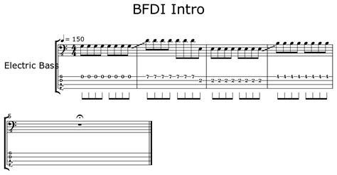 BFDI Intro - Sheet music for Electric Bass