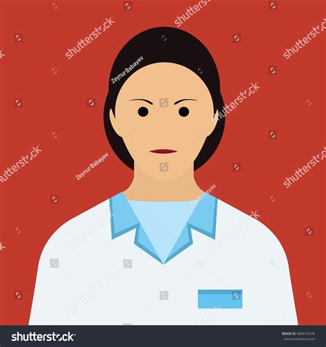 Woman Doctor Icon Woman Face Dark Stock Vector Royalty Free 494619478