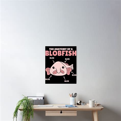 Funny Blobfish Statement Anatomy Of Blobfish Poster By JangDongChun