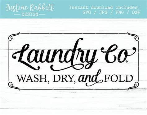 Laundry Co Wash Dry And Fold With Vintage Laurel Border Sign Design