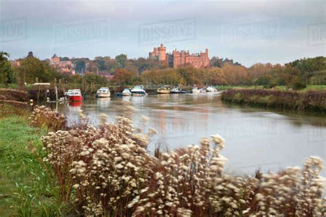 Arundel Castle On The River Arun At Sunrise In Autumn Arundel West