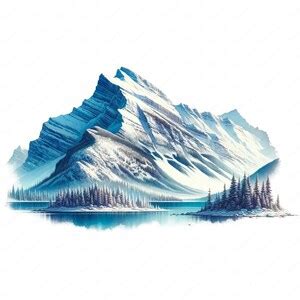 Snow Mountain Clipart Majestic Snow Mountain Clipart Bundle 10 High-quality Designs Winter ...